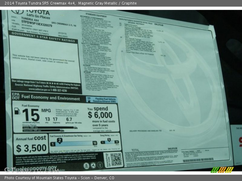 Magnetic Gray Metallic / Graphite 2014 Toyota Tundra SR5 Crewmax 4x4