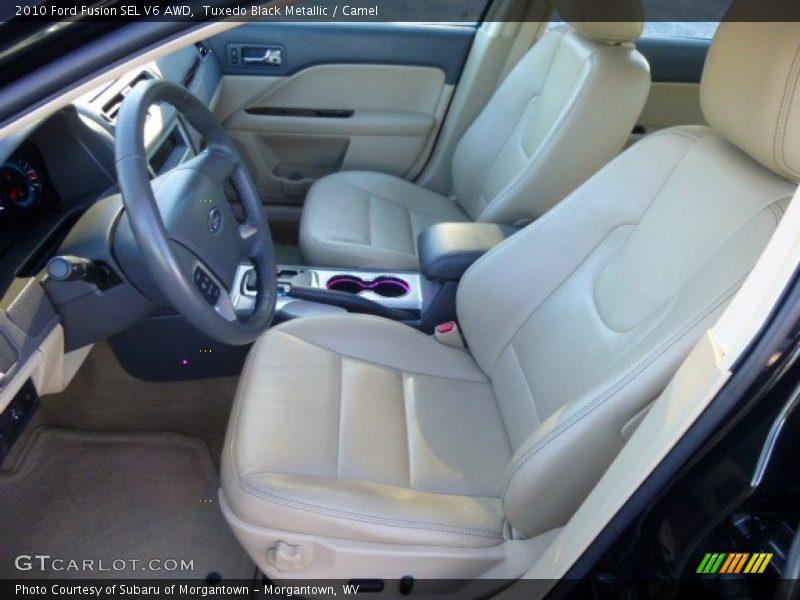 Tuxedo Black Metallic / Camel 2010 Ford Fusion SEL V6 AWD
