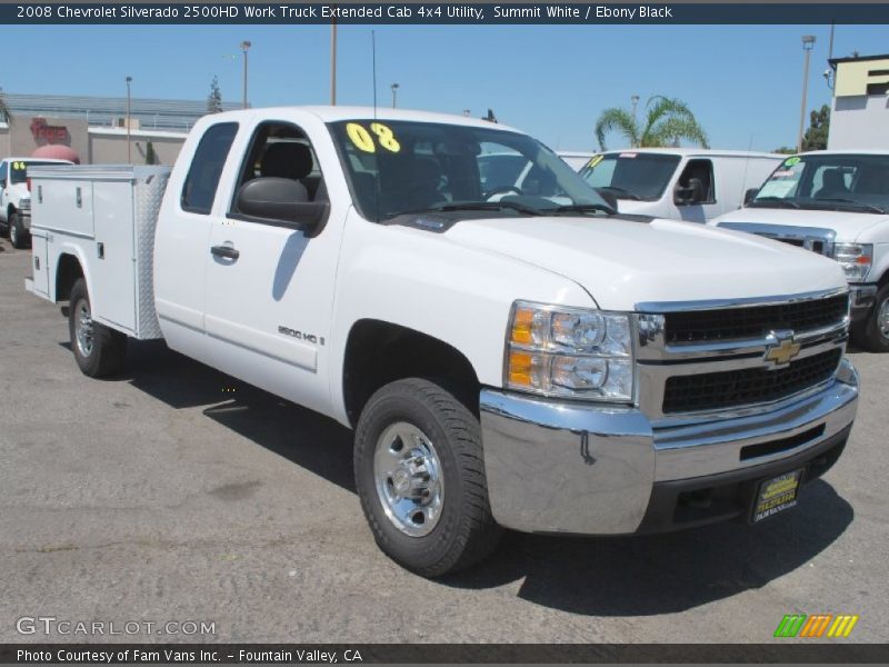 Summit White / Ebony Black 2008 Chevrolet Silverado 2500HD Work Truck Extended Cab 4x4 Utility