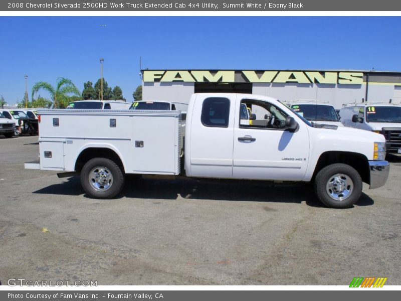 Summit White / Ebony Black 2008 Chevrolet Silverado 2500HD Work Truck Extended Cab 4x4 Utility