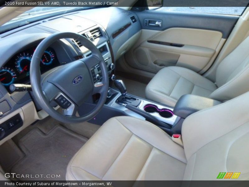 Tuxedo Black Metallic / Camel 2010 Ford Fusion SEL V6 AWD