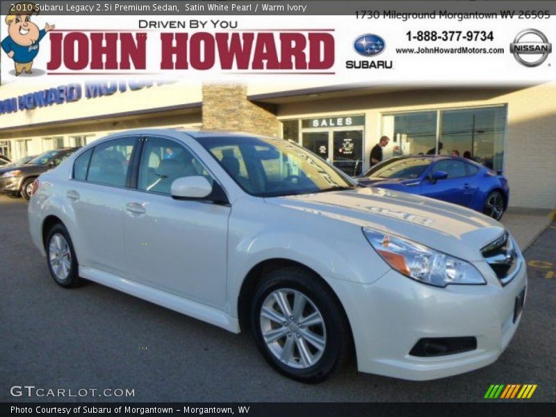 Satin White Pearl / Warm Ivory 2010 Subaru Legacy 2.5i Premium Sedan