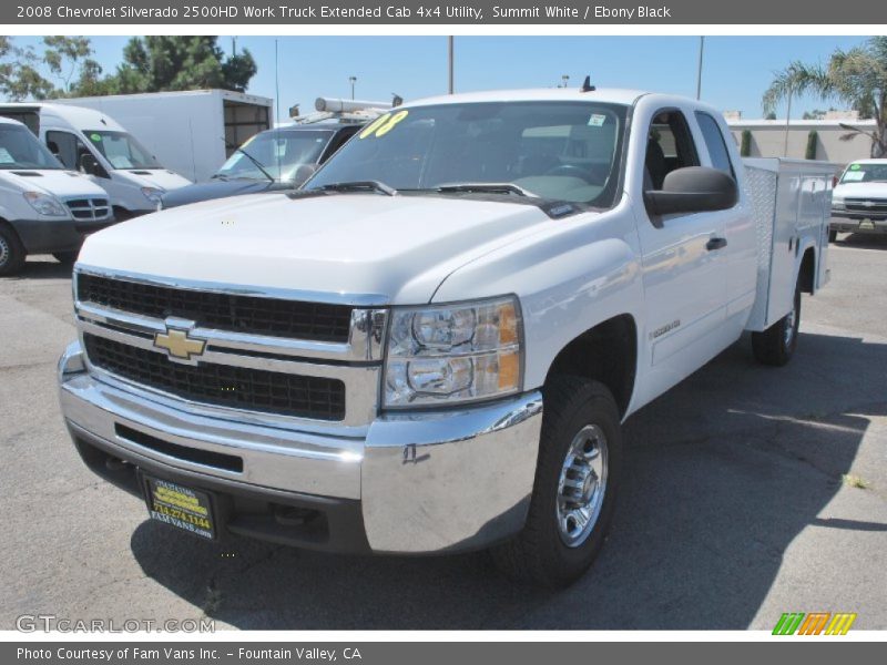 Summit White / Ebony Black 2008 Chevrolet Silverado 2500HD Work Truck Extended Cab 4x4 Utility