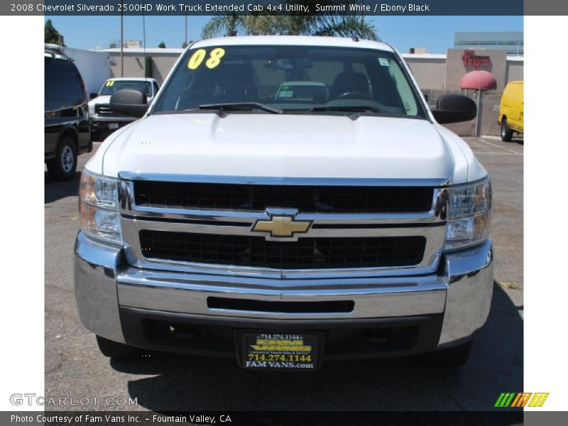 Summit White / Ebony Black 2008 Chevrolet Silverado 2500HD Work Truck Extended Cab 4x4 Utility
