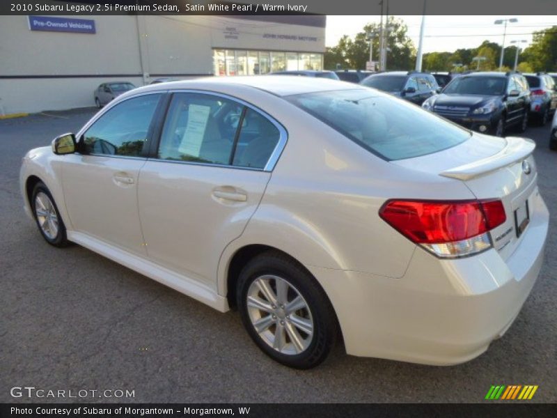 Satin White Pearl / Warm Ivory 2010 Subaru Legacy 2.5i Premium Sedan