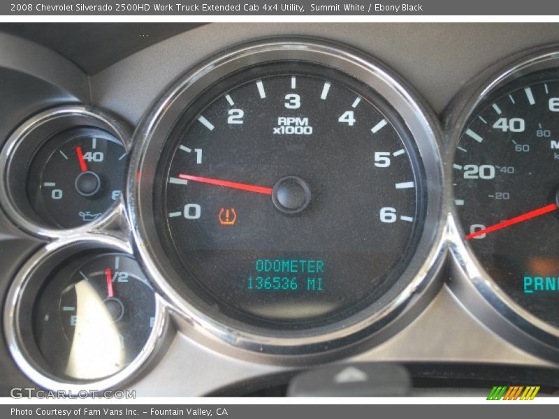 Summit White / Ebony Black 2008 Chevrolet Silverado 2500HD Work Truck Extended Cab 4x4 Utility