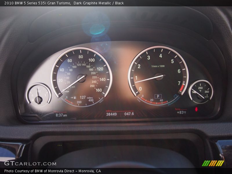 Dark Graphite Metallic / Black 2010 BMW 5 Series 535i Gran Turismo