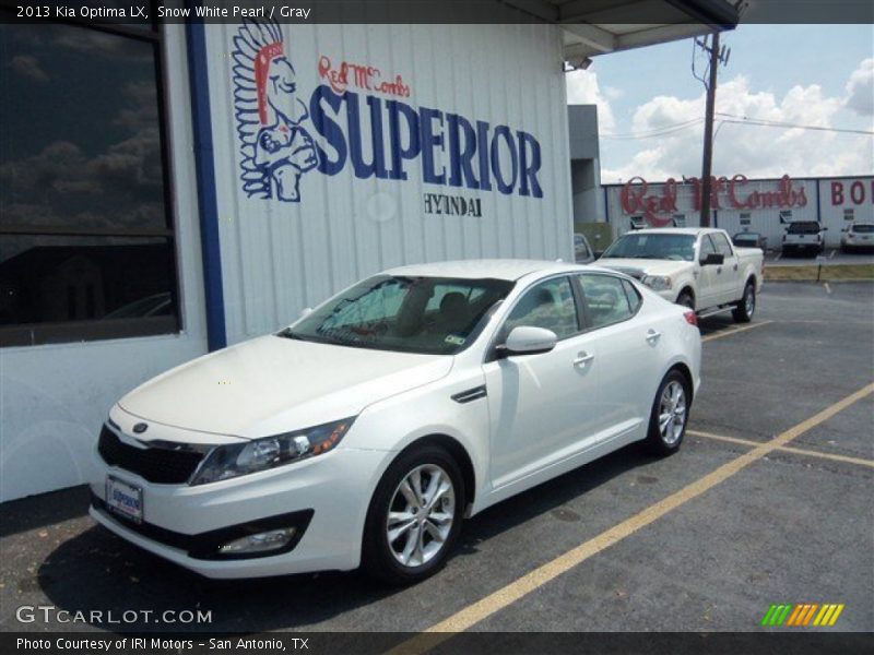 Snow White Pearl / Gray 2013 Kia Optima LX