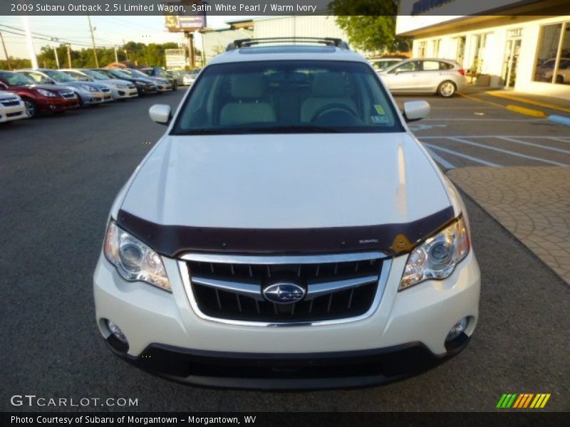 Satin White Pearl / Warm Ivory 2009 Subaru Outback 2.5i Limited Wagon