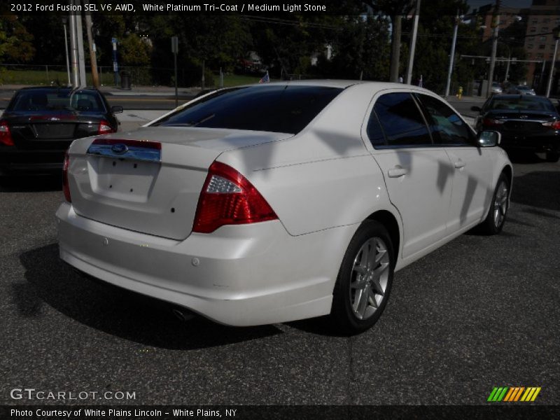 White Platinum Tri-Coat / Medium Light Stone 2012 Ford Fusion SEL V6 AWD