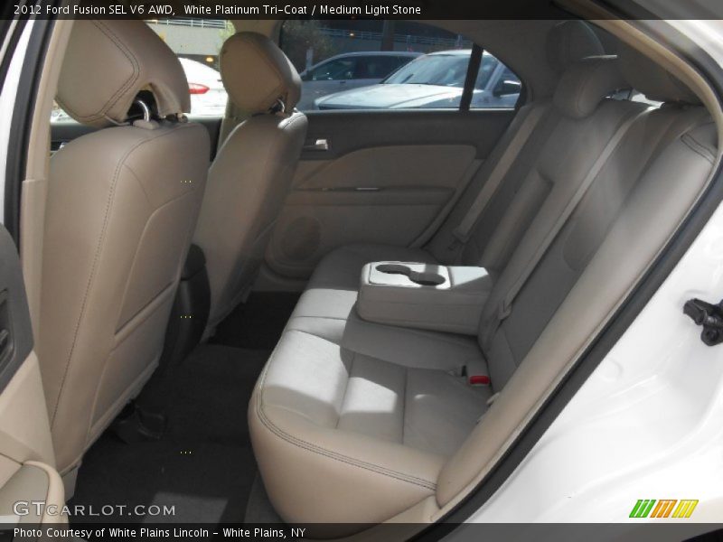 White Platinum Tri-Coat / Medium Light Stone 2012 Ford Fusion SEL V6 AWD