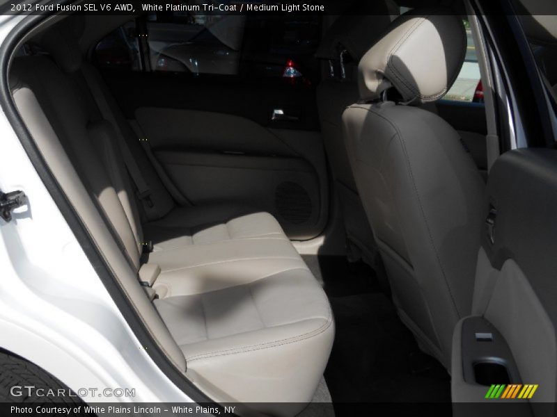 White Platinum Tri-Coat / Medium Light Stone 2012 Ford Fusion SEL V6 AWD