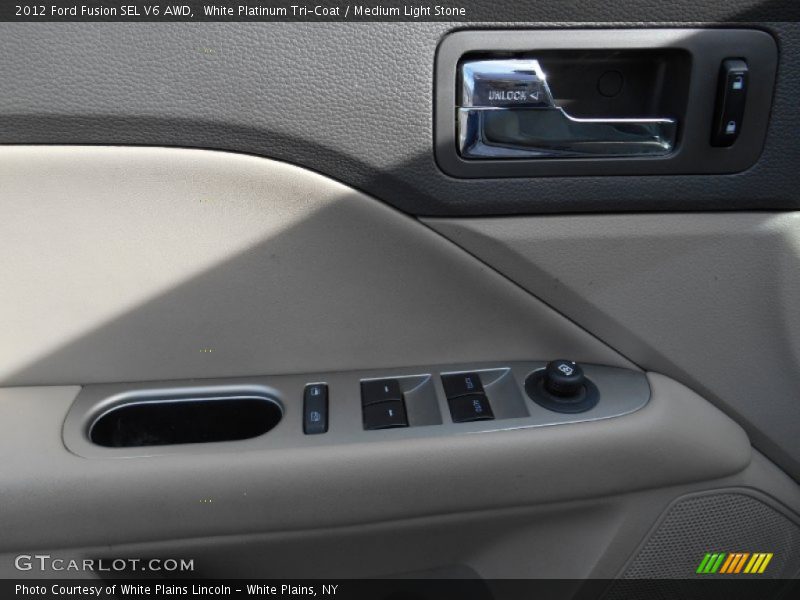 White Platinum Tri-Coat / Medium Light Stone 2012 Ford Fusion SEL V6 AWD