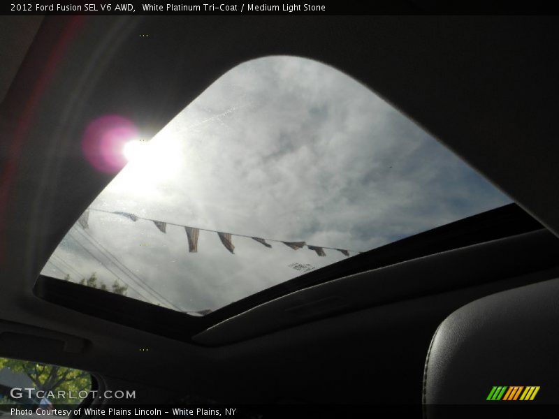 White Platinum Tri-Coat / Medium Light Stone 2012 Ford Fusion SEL V6 AWD
