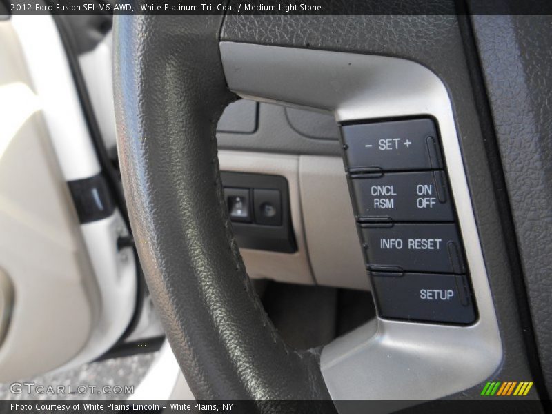 White Platinum Tri-Coat / Medium Light Stone 2012 Ford Fusion SEL V6 AWD