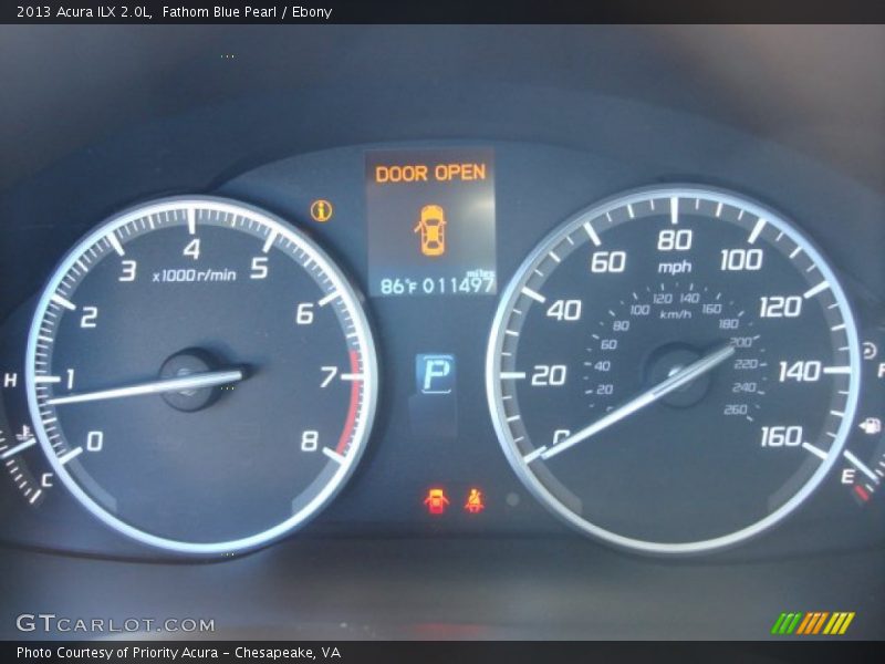 Fathom Blue Pearl / Ebony 2013 Acura ILX 2.0L