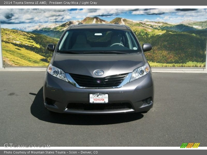 Predawn Gray Mica / Light Gray 2014 Toyota Sienna LE AWD