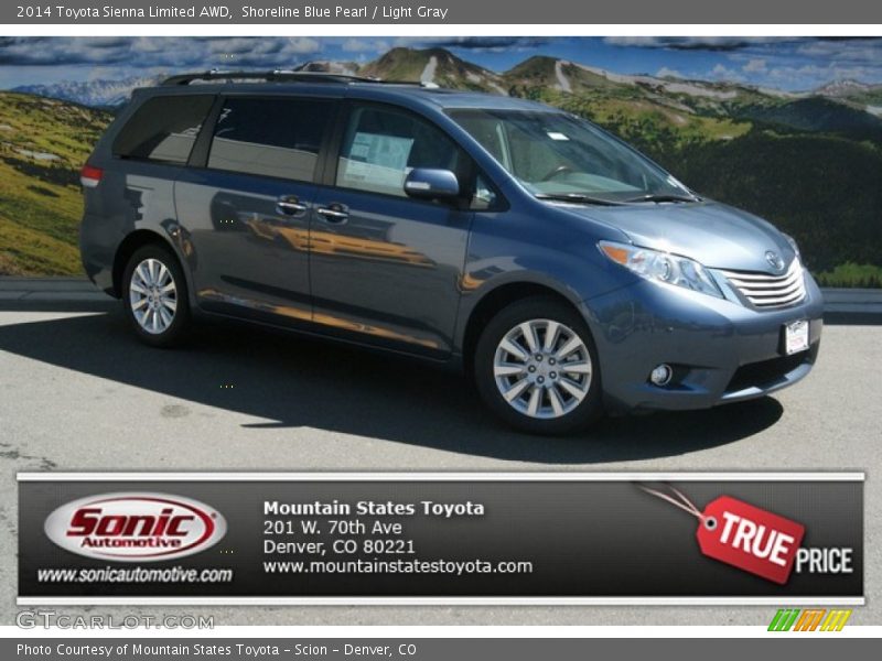 Shoreline Blue Pearl / Light Gray 2014 Toyota Sienna Limited AWD