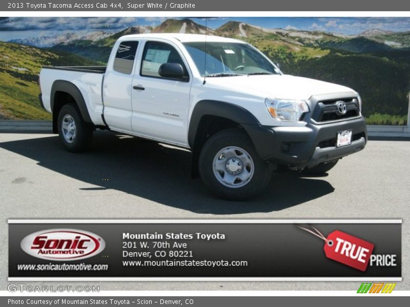 Super White / Graphite 2013 Toyota Tacoma Access Cab 4x4