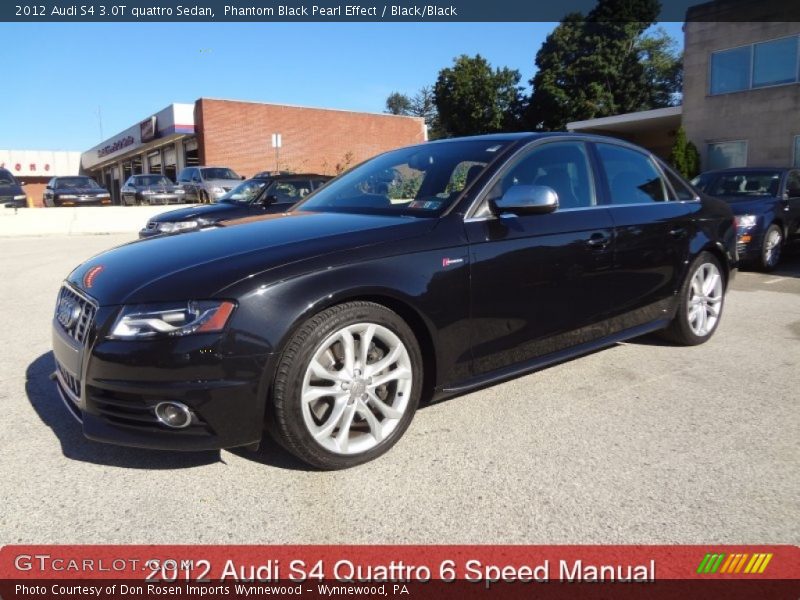 Phantom Black Pearl Effect / Black/Black 2012 Audi S4 3.0T quattro Sedan