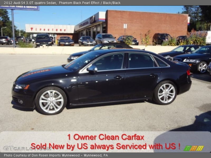 Phantom Black Pearl Effect / Black/Black 2012 Audi S4 3.0T quattro Sedan