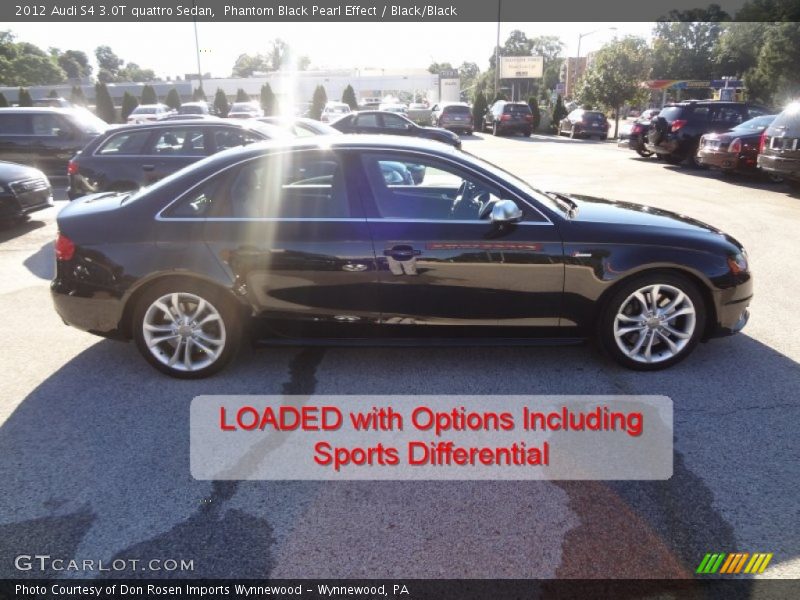Phantom Black Pearl Effect / Black/Black 2012 Audi S4 3.0T quattro Sedan