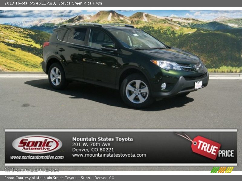 Spruce Green Mica / Ash 2013 Toyota RAV4 XLE AWD