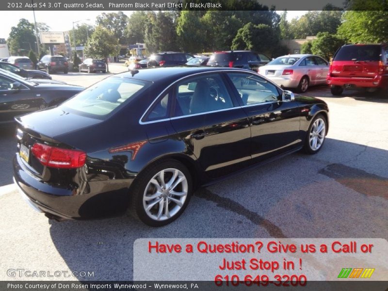 Phantom Black Pearl Effect / Black/Black 2012 Audi S4 3.0T quattro Sedan