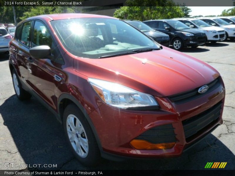 Sunset / Charcoal Black 2014 Ford Escape S