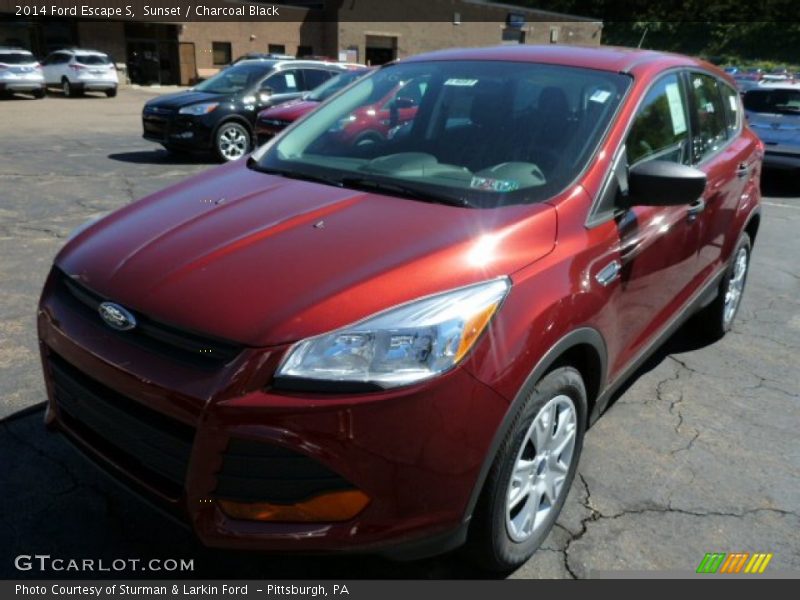 Sunset / Charcoal Black 2014 Ford Escape S