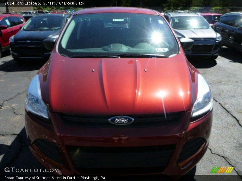 Sunset / Charcoal Black 2014 Ford Escape S