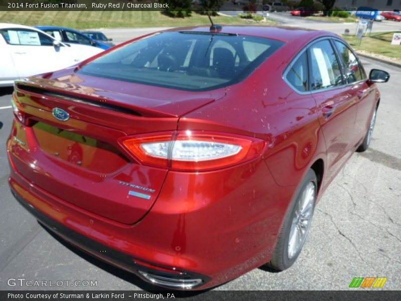 Ruby Red / Charcoal Black 2014 Ford Fusion Titanium