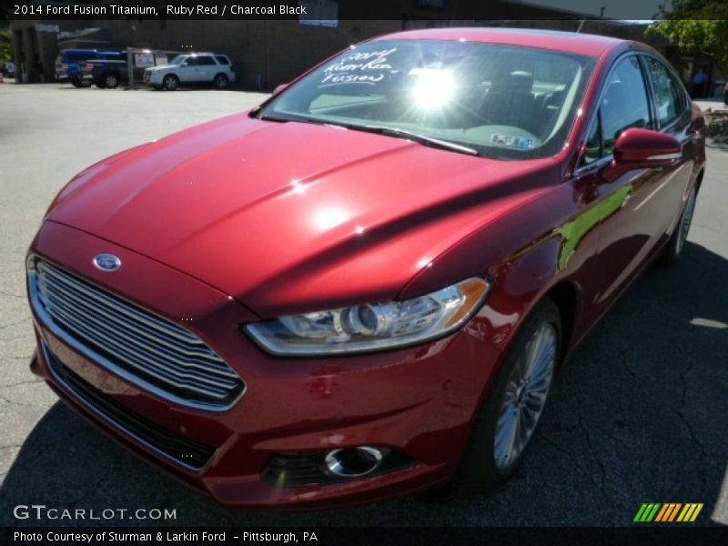 Ruby Red / Charcoal Black 2014 Ford Fusion Titanium