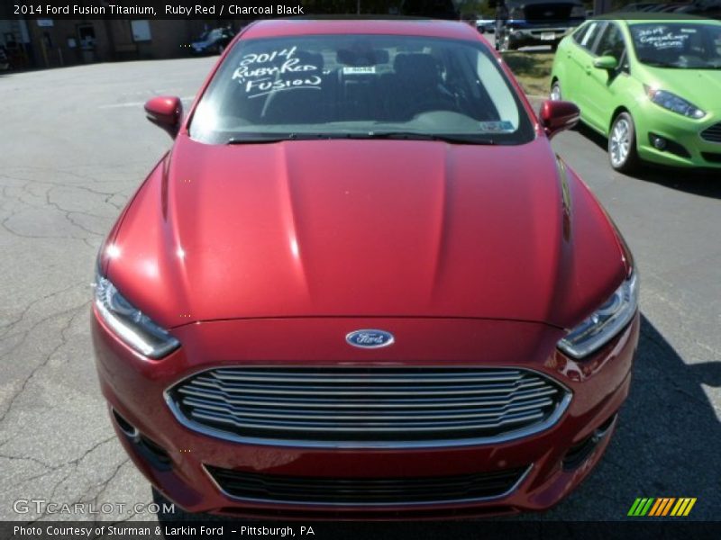 Ruby Red / Charcoal Black 2014 Ford Fusion Titanium