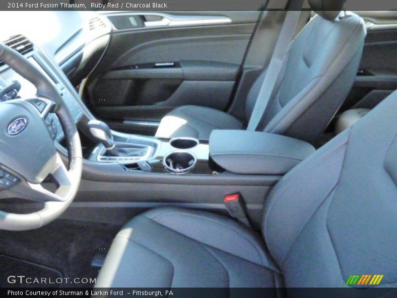 Ruby Red / Charcoal Black 2014 Ford Fusion Titanium
