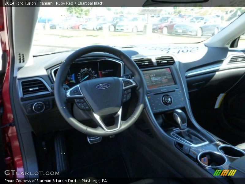 Ruby Red / Charcoal Black 2014 Ford Fusion Titanium