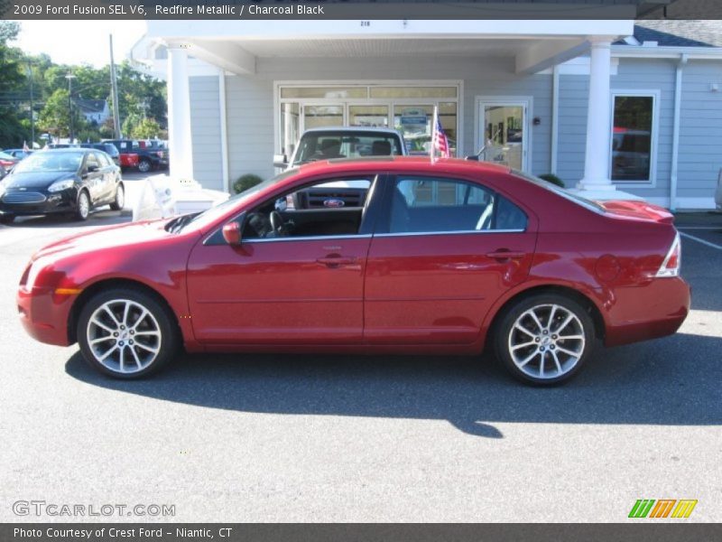 Redfire Metallic / Charcoal Black 2009 Ford Fusion SEL V6