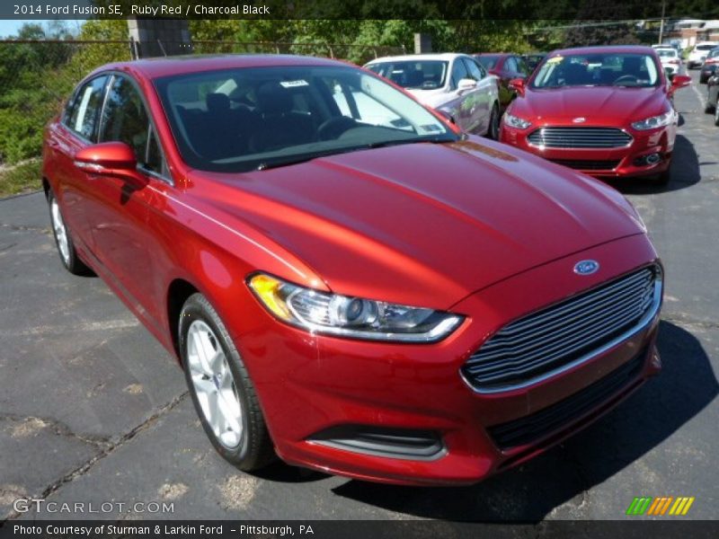 Ruby Red / Charcoal Black 2014 Ford Fusion SE