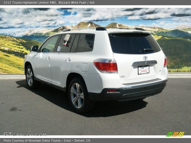 Blizzard White Pearl / Ash 2013 Toyota Highlander Limited 4WD