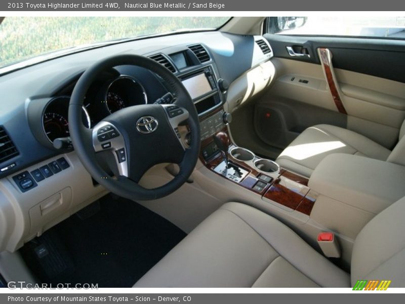 Nautical Blue Metallic / Sand Beige 2013 Toyota Highlander Limited 4WD