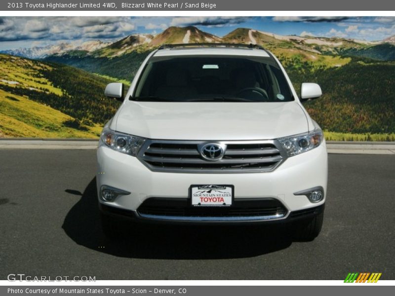 Blizzard White Pearl / Sand Beige 2013 Toyota Highlander Limited 4WD