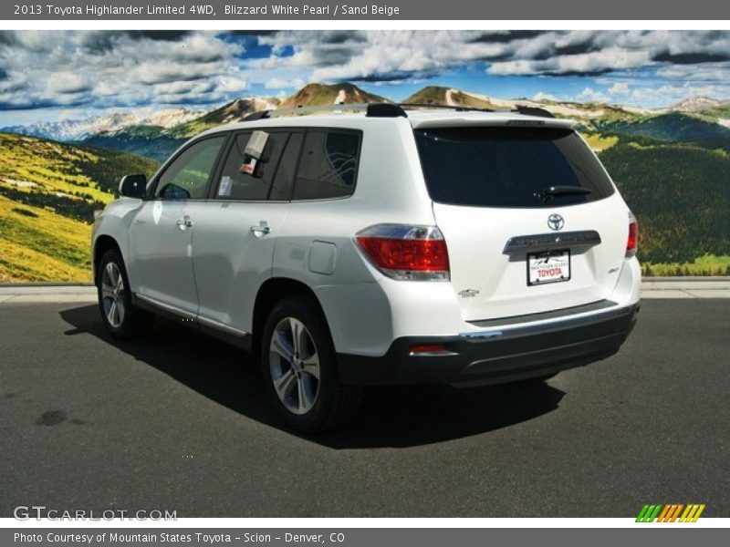 Blizzard White Pearl / Sand Beige 2013 Toyota Highlander Limited 4WD