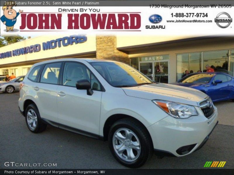 Satin White Pearl / Platinum 2014 Subaru Forester 2.5i