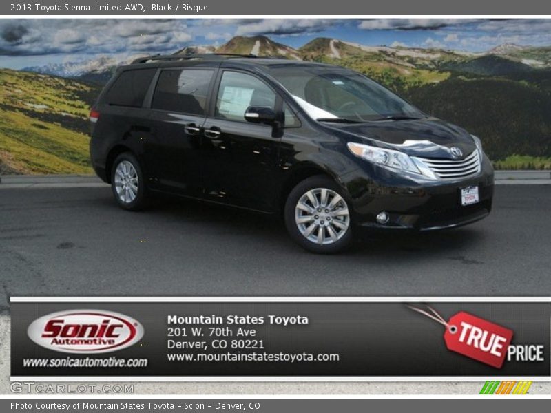 Black / Bisque 2013 Toyota Sienna Limited AWD
