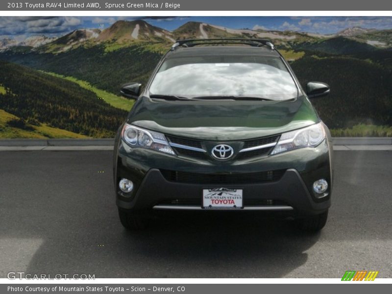 Spruce Green Mica / Beige 2013 Toyota RAV4 Limited AWD