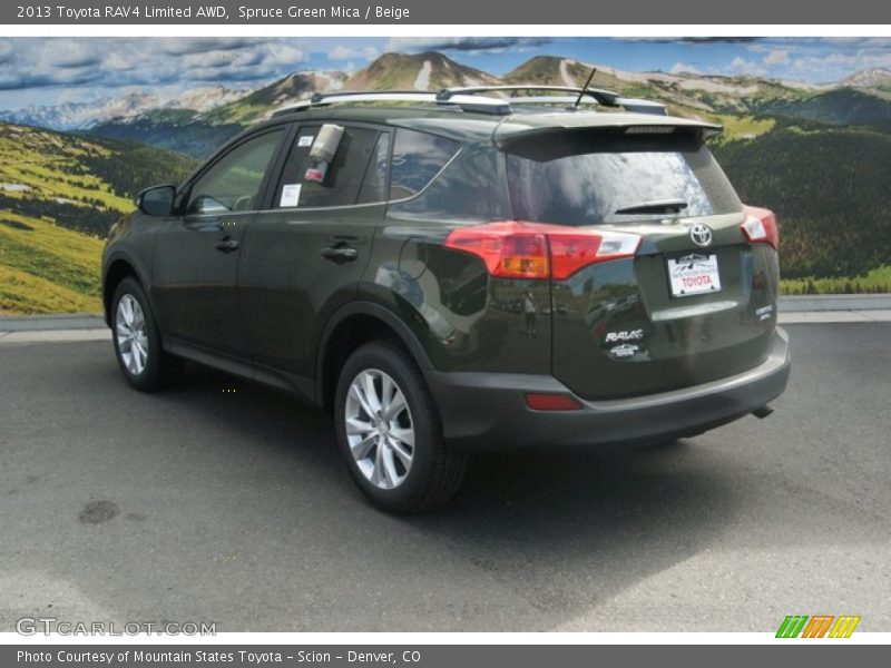 Spruce Green Mica / Beige 2013 Toyota RAV4 Limited AWD