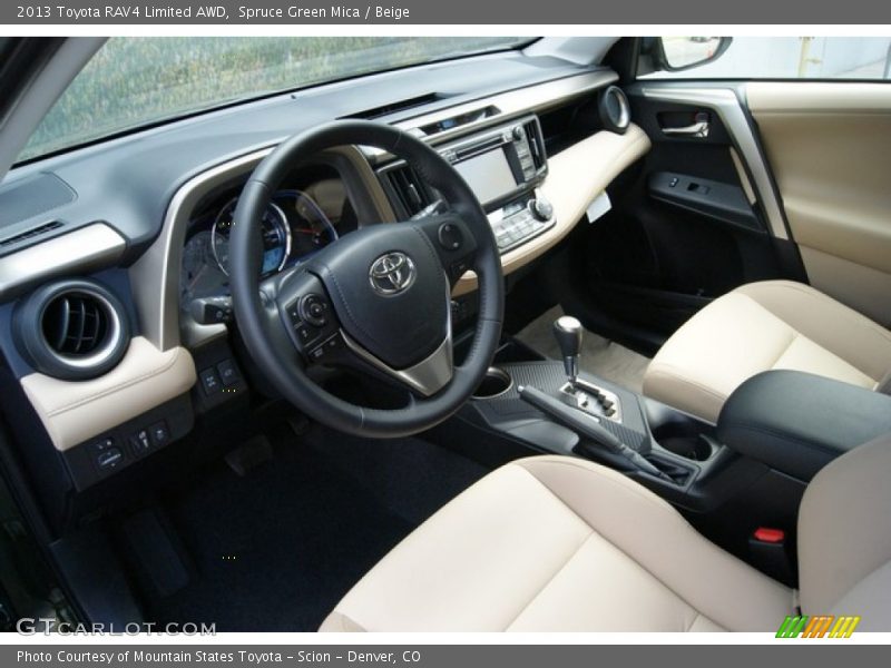 Spruce Green Mica / Beige 2013 Toyota RAV4 Limited AWD