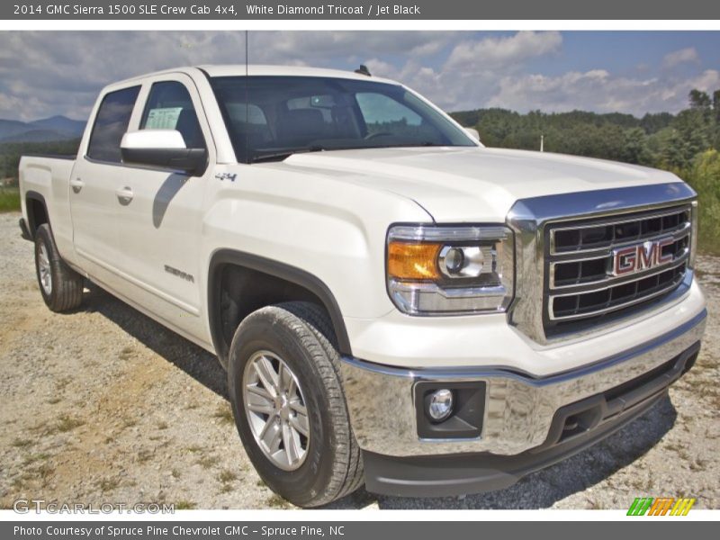 White Diamond Tricoat / Jet Black 2014 GMC Sierra 1500 SLE Crew Cab 4x4