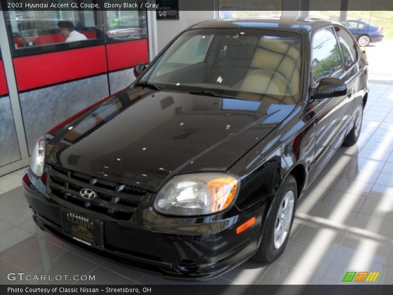 Ebony Black / Gray 2003 Hyundai Accent GL Coupe