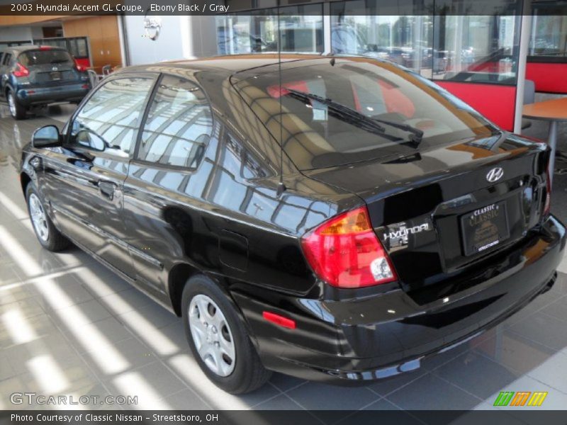 Ebony Black / Gray 2003 Hyundai Accent GL Coupe